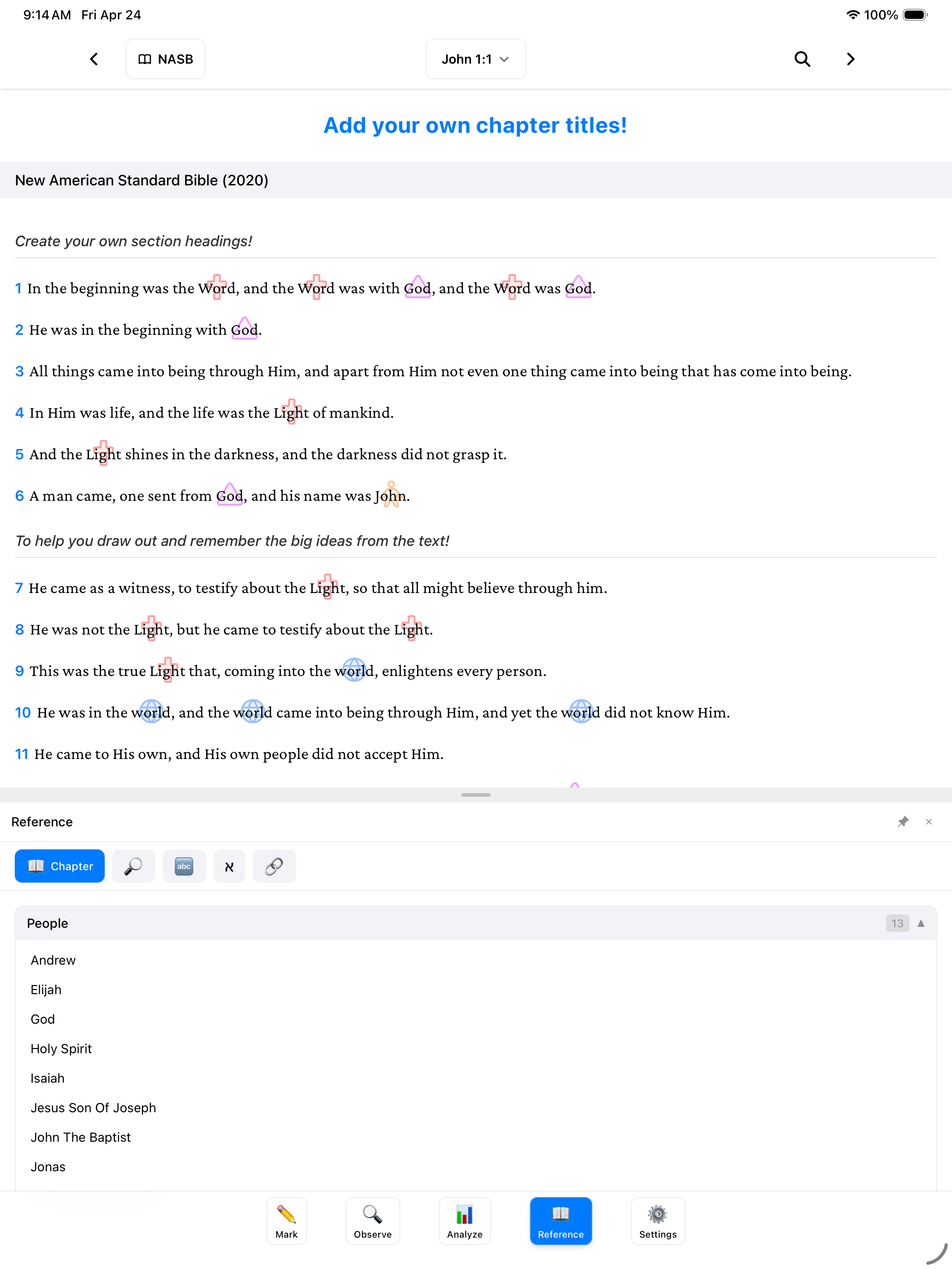 BibleMarker 2.0 Reference panel powered by Gnosis